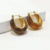Wholesale Ion Plating (IP) 18K Gold Plated Geometric 304 Stainless Steel Elegant Retro Romantic Waterproof Non Tarnish Earrings