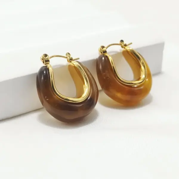 Wholesale Ion Plating (IP) 18K Gold Plated Geometric 304 Stainless Steel Elegant Retro Romantic Waterproof Non Tarnish Earrings