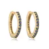 Wholesale Fashion Simple Copper Inlaid Color Diamond Round Ear Clip Earrings Women's Style Ring Light Luxury Earrings Factory Wholesale