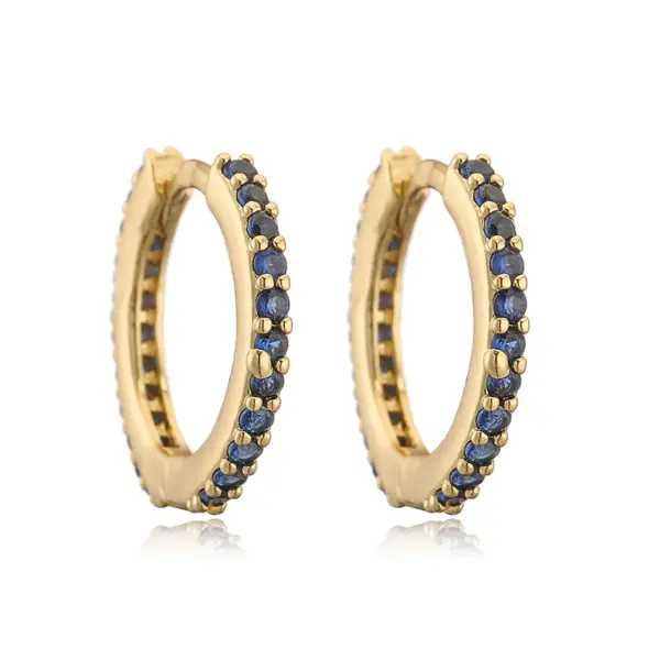 Wholesale Fashion Simple Copper Inlaid Color Diamond Round Ear Clip Earrings Women's Style Ring Light Luxury Earrings Factory Wholesale