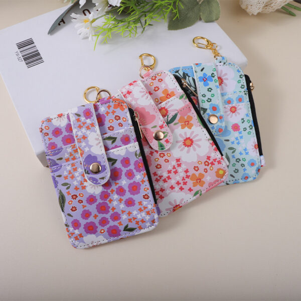 Wholesale Small Floral Card Bag Flower Printing Card Case ID Bag