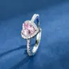 Wholesale Glass Copper Heart Shape Glass IG Style Cute Romantic Silver Rings