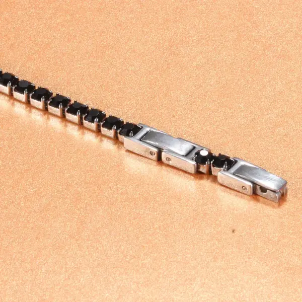 Wholesale Fashion Round Titanium Steel Inlay Zircon Bracelets 1 Piece