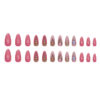 Wholesale Almond nail rose pink double-layer French flash fake nails European and American ins style wear nail French diamond manicure