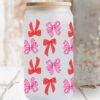 Wholesale Pink minimalist bow 16oz Cup UV DTF Wraps