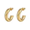 Wholesale PVD Coated 18K Gold Real Gold Plated Solid Color 201 Stainless Steel Fashion Waterproof Non Tarnish Ear Studs