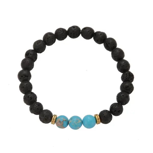 Casual Retro Round Mountain Volcanic Rock Bracelets In Bulk