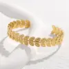 Wholesale Fashion Leaves 304 Stainless Steel 18K Gold Plated Stainless Steel Bracelets In Bulk