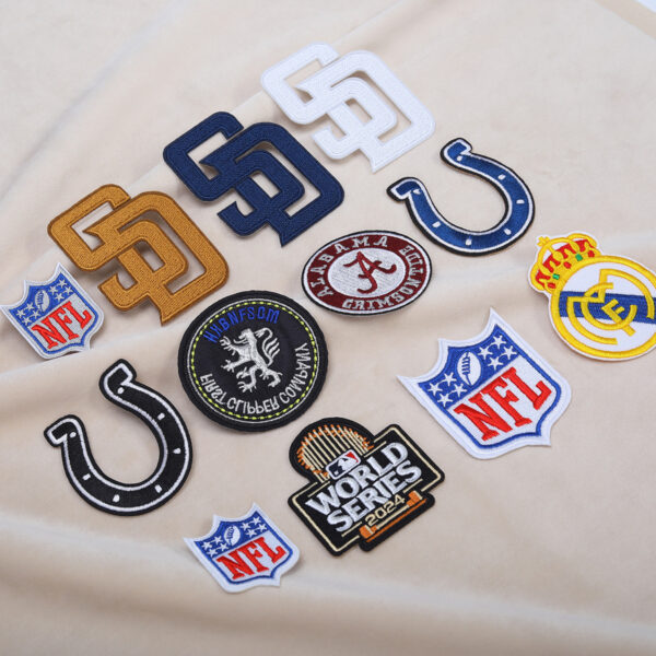 Wholesale Embroidered Cloth Stickers Adhesive Back Sports Embroidered Cloth Stickers