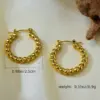 Electroplating 18K Gold Golden Plated Irregular 304 Stainless Steel Simple Style Hoop Earrings