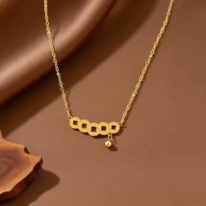 X0407-Five Emperors Copper Coin-Necklace- Gold