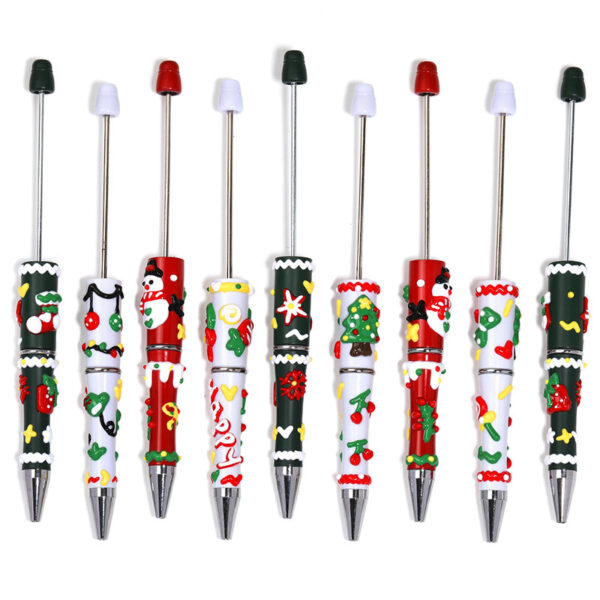 Wholesale Santa Claus Painted Beaded Pen