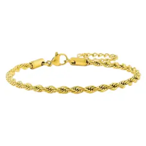(3mm Wide) Twist Bracelet / Length: 17 plus 5cm