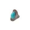 Wholesale Retro Turquoise Ring, Personalized Ethnic Style Oval Cross Geometric Ring