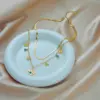 Wholesale PVD Coated Real Gold Plated Sun Eye Titanium Steel Fashion Waterproof Non Tarnish Layered Necklaces