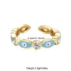 Wholesale Copper 18K Gold Plated Casual Vintage Style Cool Style Enamel Plating Inlay Eye Rhinestones Open Rings