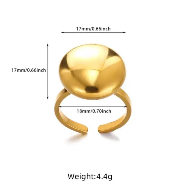 Wholesale PVD Coated Real Gold Plated Round Star Heart Shape 304 Stainless Steel Simple Style Classic Style Waterproof Non Tarnish Open Rings