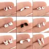 Wholesale PVD Coated 18K Gold Real Gold Plated Animal 304 Stainless Steel Simple Style Waterproof Non Tarnish Ear Studs