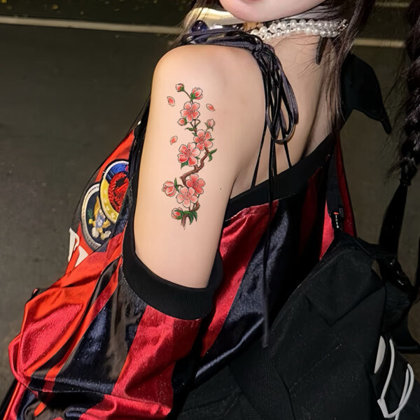 Wholesale Colorful Butterfly Flower Tattoo Stickers for Women Waterproof and Long-Lasting Artificial Classy Sexy Scar-Covering Flower Arm Wrist Clavicle Stickers