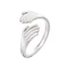 Wholesale Fashion Hug Palm Stainless Steel Open Ring 1 Piece