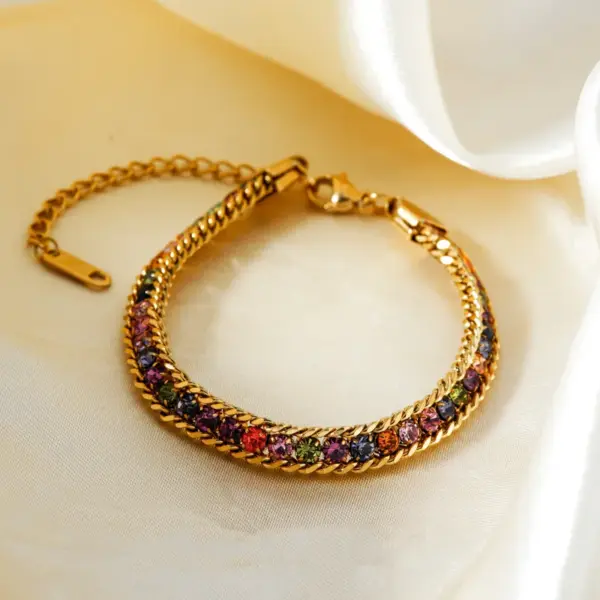 Wholesale PVD Coated K Gold Plated Irregular 304 Stainless Steel Modern Style Classic Style Waterproof Non Tarnish 304 Stainless Steel Bracelets