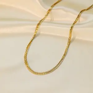 H6188 Four-Layer Chain Necklace Gold【