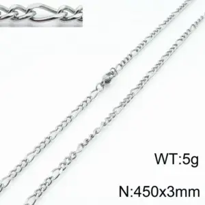 Steel Color 450 * 3mm = Necklace KN197287-Z