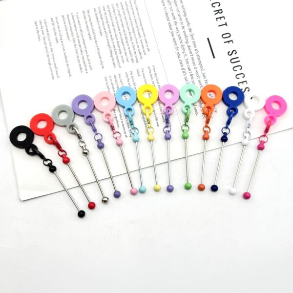 Wholesale New Silicone Keychain Creative DIY Beaded Water Cup Straw 8-10mm Silicone Straw Accessories