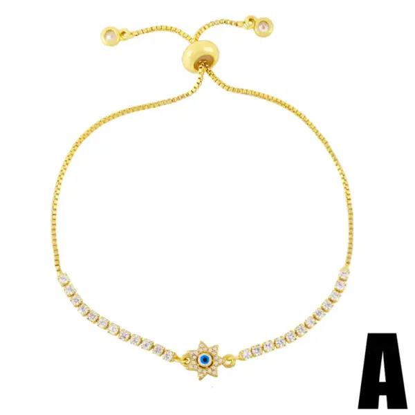 Wholesale Jewelry Fashion Heart Copper Artificial Gemstones Patchwork Diamond Bracelets