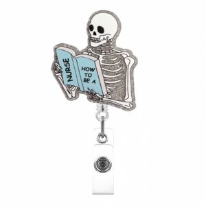 Blue reading skull