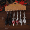 Wholesale Amazon's best-selling Halloween Sword Piercing Heart Earring Set - Retro Gothic Skull Earrings