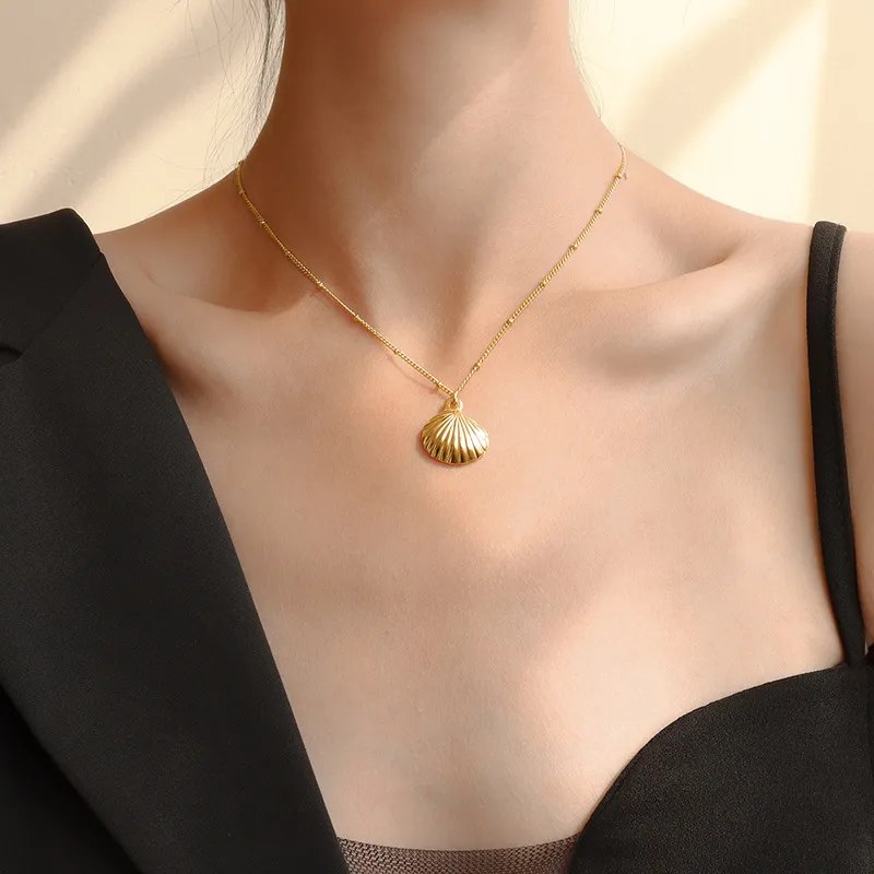 Wholesale PVD Coated Real Gold Plated 18K Gold Geometric 304 Stainless Steel Fashion Waterproof Non Tarnish 304 Stainless Steel Necklace