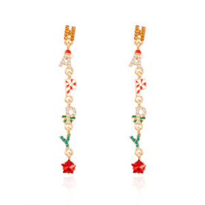 #5 - Colorful Diamond-Studded Letter Earrings