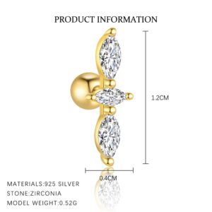 E4687-gold color/single / 925 silver