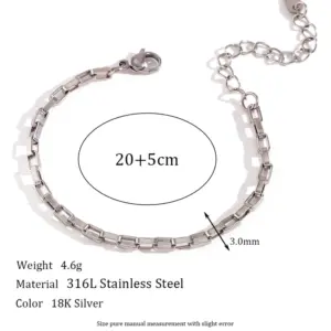 3mm Long Keel Chain-Steel Anklet-20cm+5cm