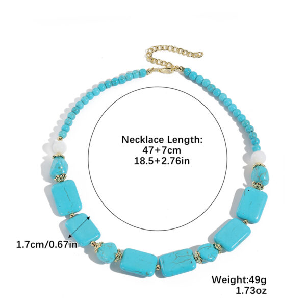 oly-e88005ffad3368a559ea24cbfb76dc4a Wholesale Natural stone pendant fashionable and versatile turquoise necklace