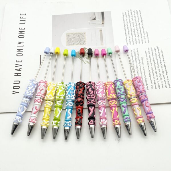 Wholesale Creative Cream Glue Hand-Painted Ballpoint Pen DIY Handmade Oil Ballpoint Pen Macaron Cream Color Cute Pen in Stock