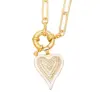 Wholesale Fashion Heart Copper 18k Gold Plated Necklace In Bulk