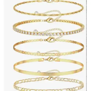 Gold Broken Silver Claw Chain Stud Chain Snake Bones Chain Cuban Link Chain Anklet