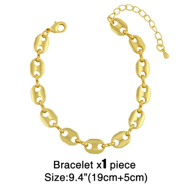 Wholesale Copper Cable Chain Plating Geometric Necklace