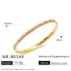 Wholesale INS Style Elegant Simple Round Oval Heart Shape 304 Stainless Steel Clasp Bracelet Pearl Zircon Bracelet Set Furnace Vacuum Electroplating 18K Women's Jewelry