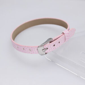 Square steel buckle 8mm snake pattern wristband-pink