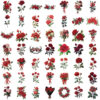 Wholesale 50 sheets transparent retro red rose sticker bag waterproof transparent PET hand account material decorative guitar notebook