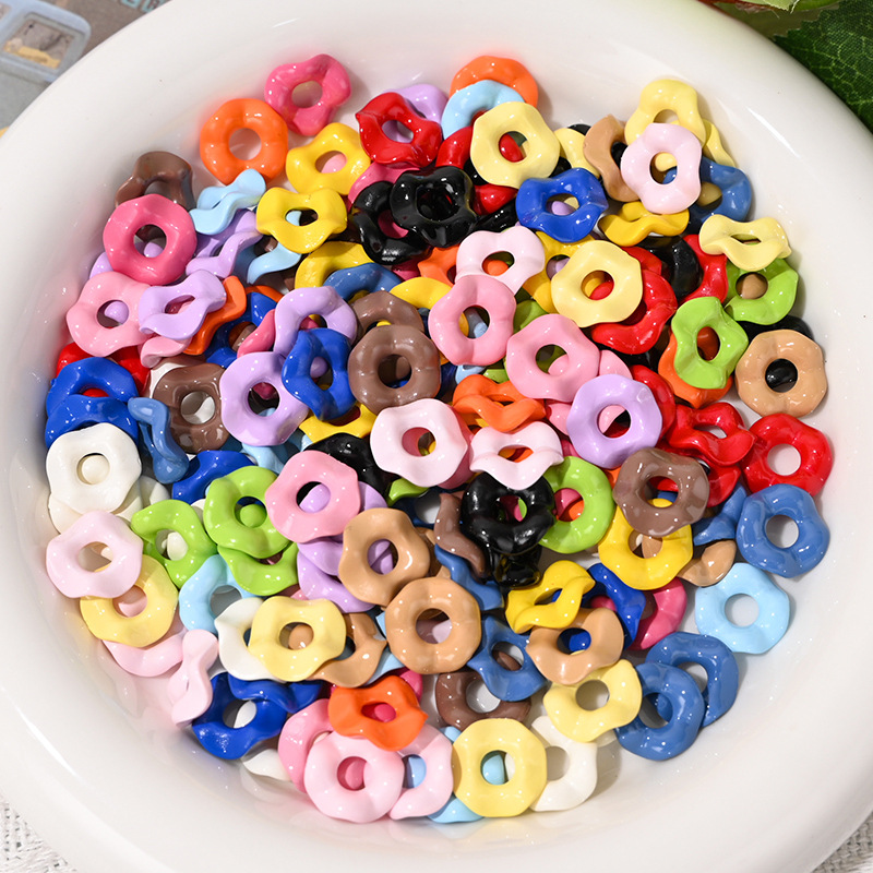 Wholesale Cute painted textured lace wavy stackable small spacer beads