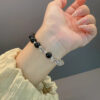 Wholesale [Black and White] Simple Design Sense Crystal Bracelet Women's Light Luxury All-match Niche Fashion Girlfriend Beaded Hand Jewelry