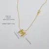Copper 18K Gold Plated Inlay Letter Zircon Pendant Necklace