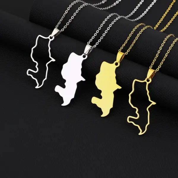 PVD Coated 18K Gold Plated Map 201 Stainless Steel 304 Stainless Steel Casual Ethnic Style Keychain Necklace