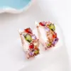 Wholesale 1 Pair Luxurious Color Block Plating Inlay Copper Zircon 14K Gold Plated 18K Gold Plated K Gold Plated Ear Cuffs