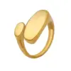 Wholesale Ion Plating (IP) 18K Gold Plated Geometric Rectangle 304 Stainless Steel Lady Novelty Streetwear Waterproof Non Tarnish Open Rings