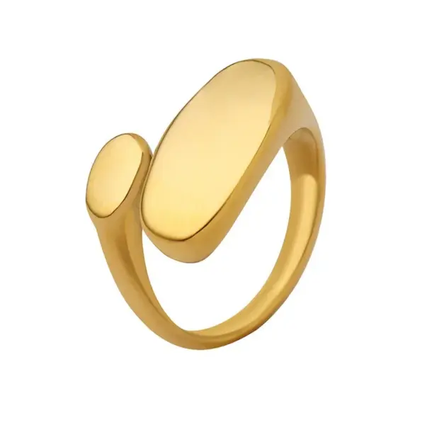 Wholesale Ion Plating (IP) 18K Gold Plated Geometric Rectangle 304 Stainless Steel Lady Novelty Streetwear Waterproof Non Tarnish Open Rings